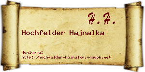 Hochfelder Hajnalka névjegykártya
